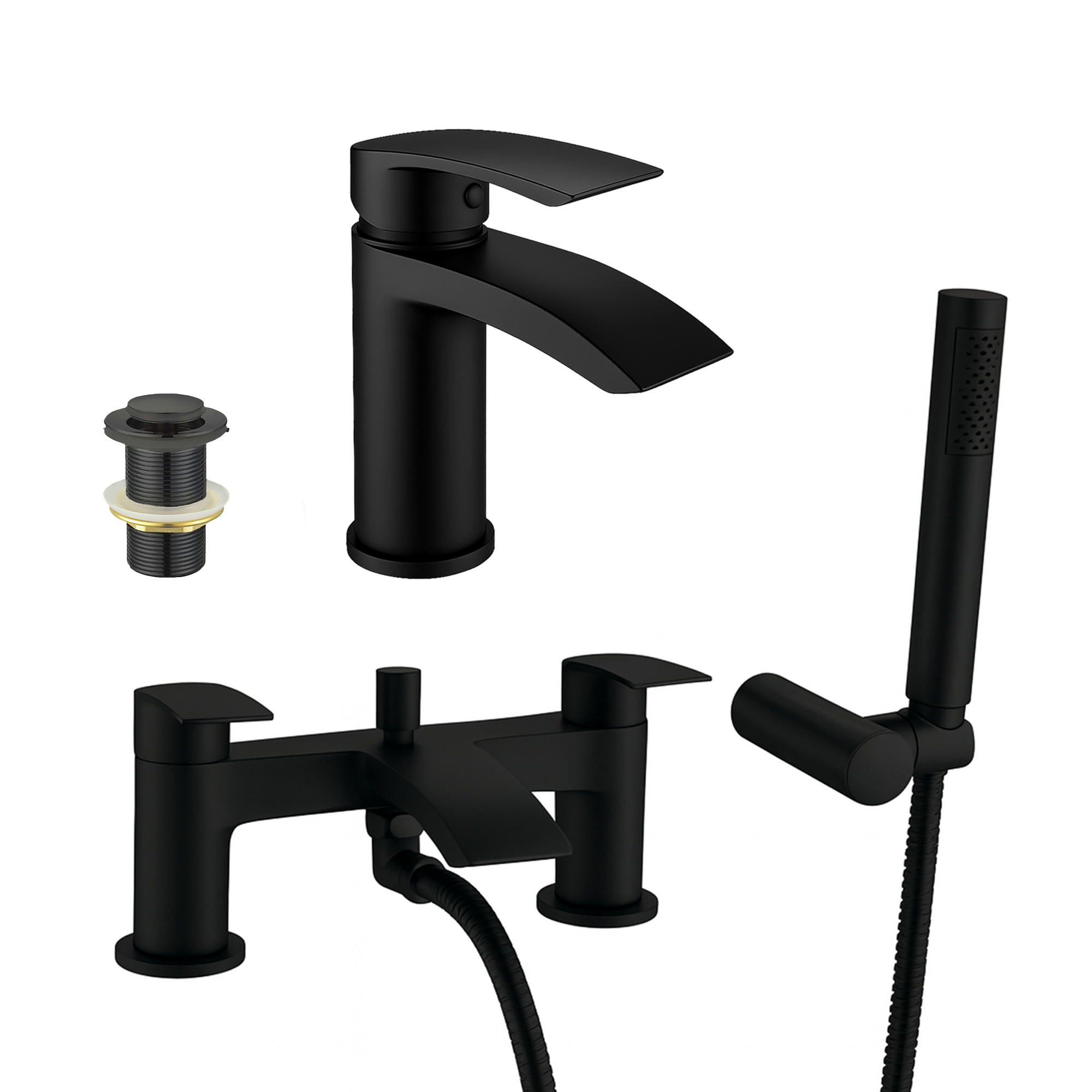 ARKO Capri Bath Shower & Basin Mixer Tap Set – Black