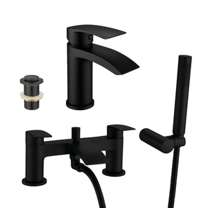 ARKO Capri Bath Shower & Basin Mixer Tap Set – Black