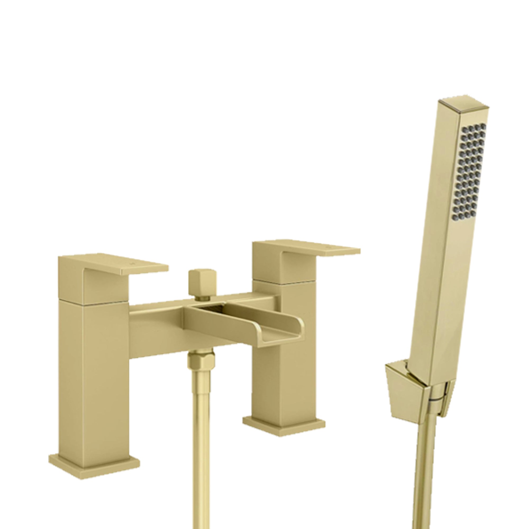 Waterfall Bath Shower Mixer with Shower Kit – Brushed Brass
