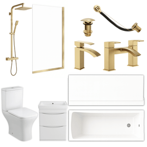 Arko Vista Complete Bathroom Suite -  Brass
