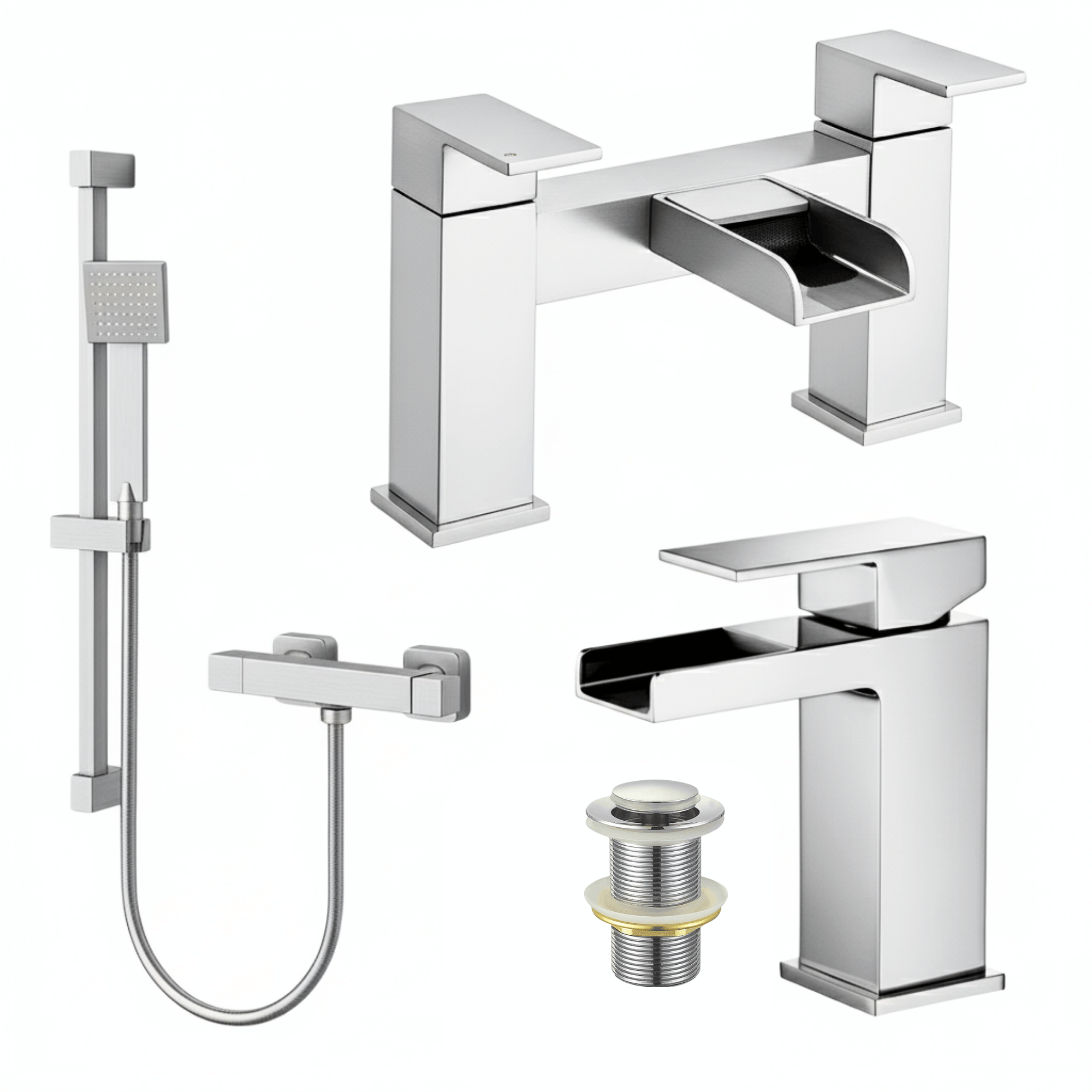 ARKO Waterfall Bath Filler & Hand Shower Set – Chrome