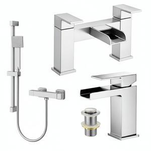 ARKO Waterfall Bath Filler & Hand Shower Set – Chrome