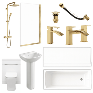 Arko Vista Complete Bathroom Suite -  Brass