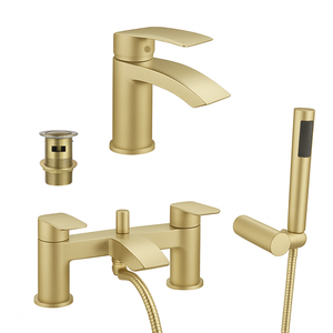 ARKO Capri Bath Shower & Basin Mixer Tap Set – Brass Finish