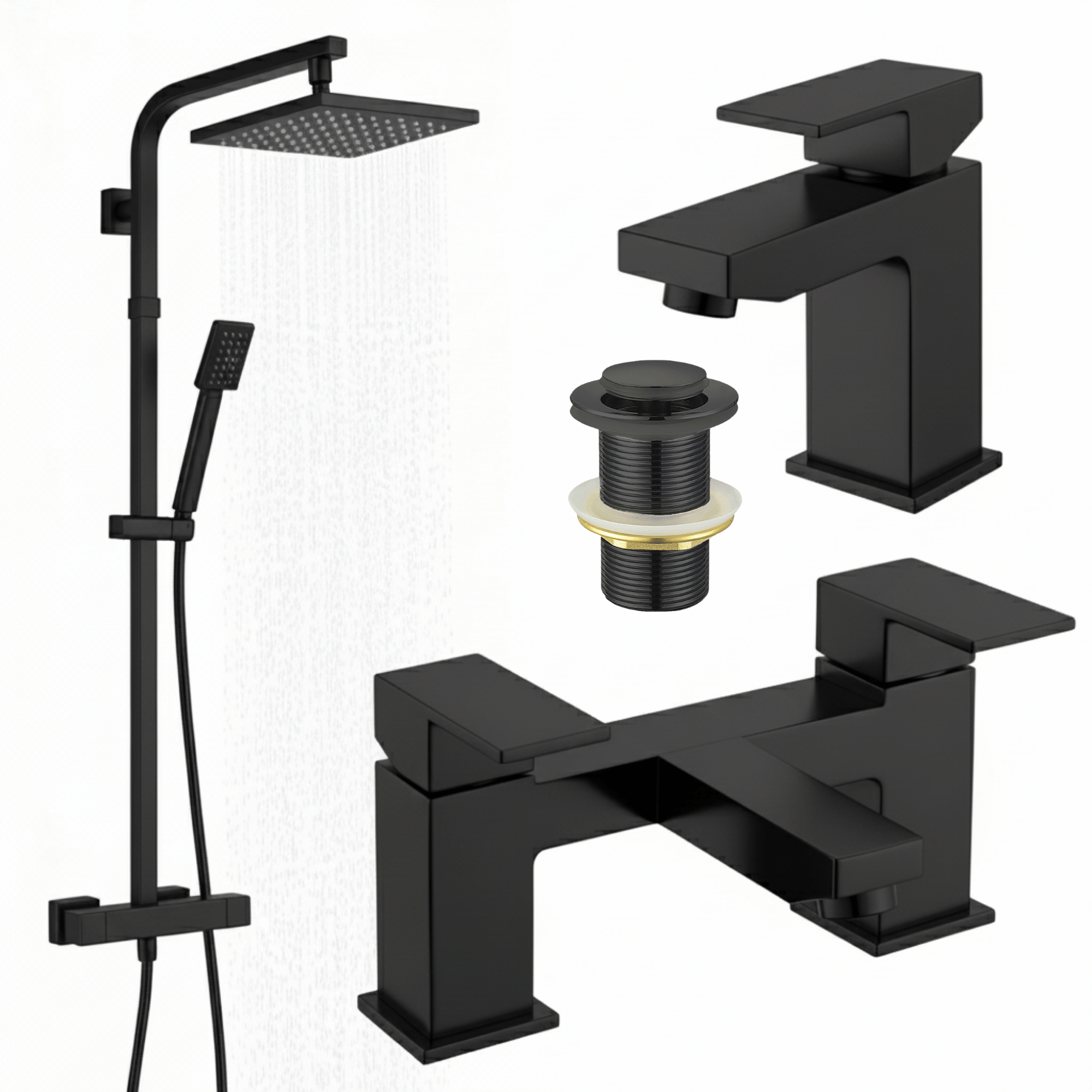 ARKO Verda Bath Filler & Mixer Shower Set – Black