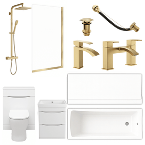 Arko Vista Complete Bathroom Suite -  Brass
