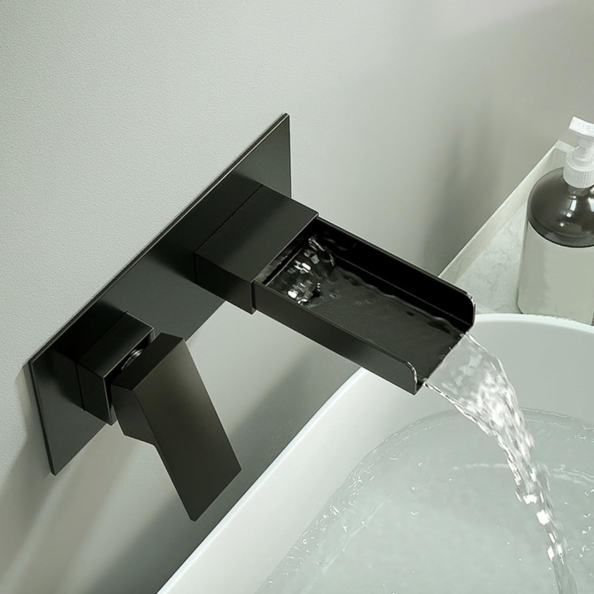 Wall Mounted Waterfall Bath Filler – Matte Black