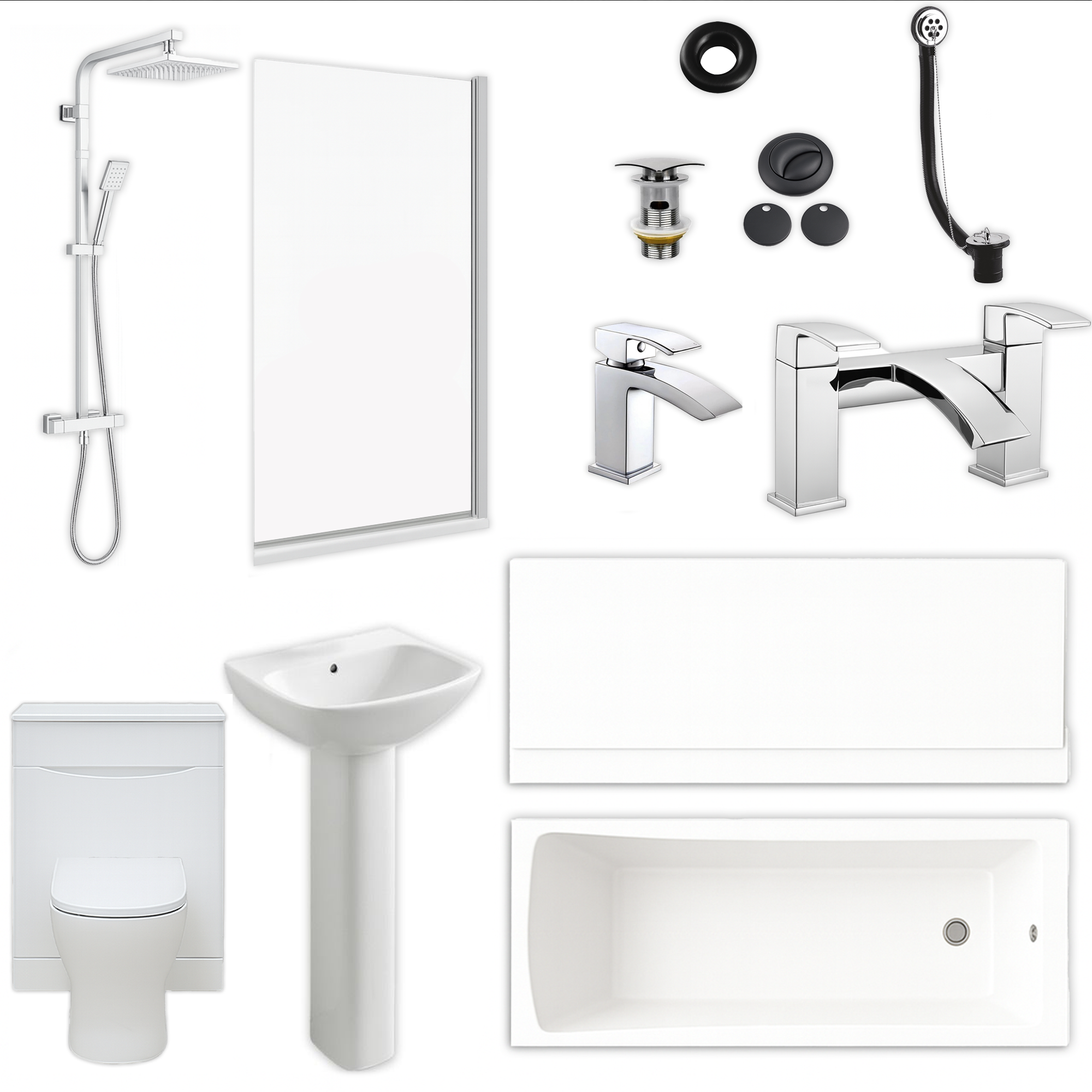 Arko Vista Complete Bathroom Suite -  Chrome