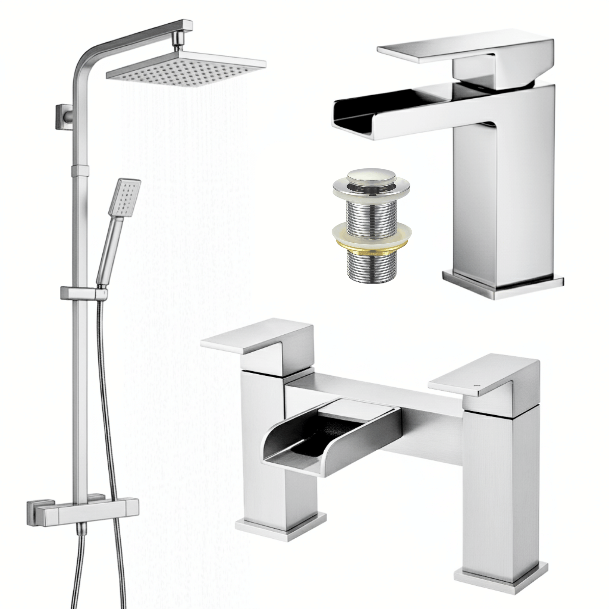 ARKO Waterfall Bath Filler & Mixer Shower Set – Chrome