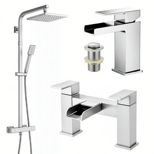 ARKO Waterfall Bath Filler & Mixer Shower Set – Chrome