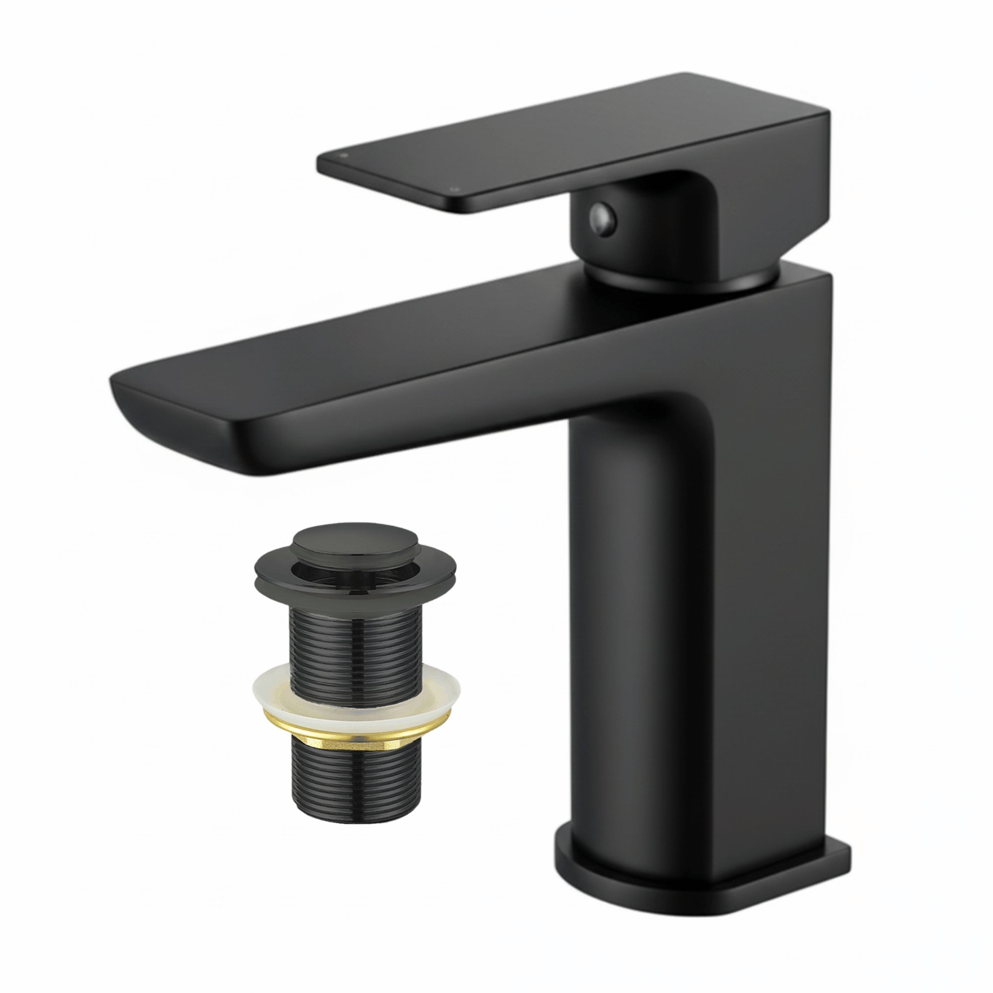 ARKO Square Basin Mixer Tap, Black Matt Finish – Stylish Bathroom Sink Faucet with Single Lever