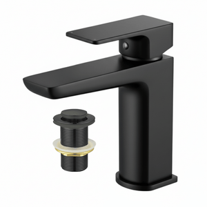 ARKO Square Basin Mixer Tap, Black Matt Finish – Stylish Bathroom Sink Faucet with Single Lever