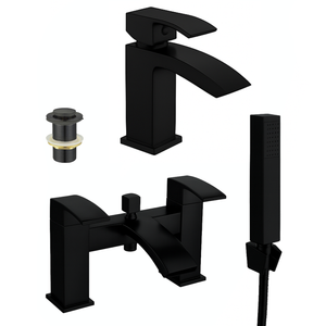 ARKO Vista Bath Shower & Basin Mixer Tap Set – Black