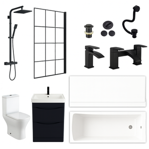Arko Vista Complete Bathroom Suite -  Black