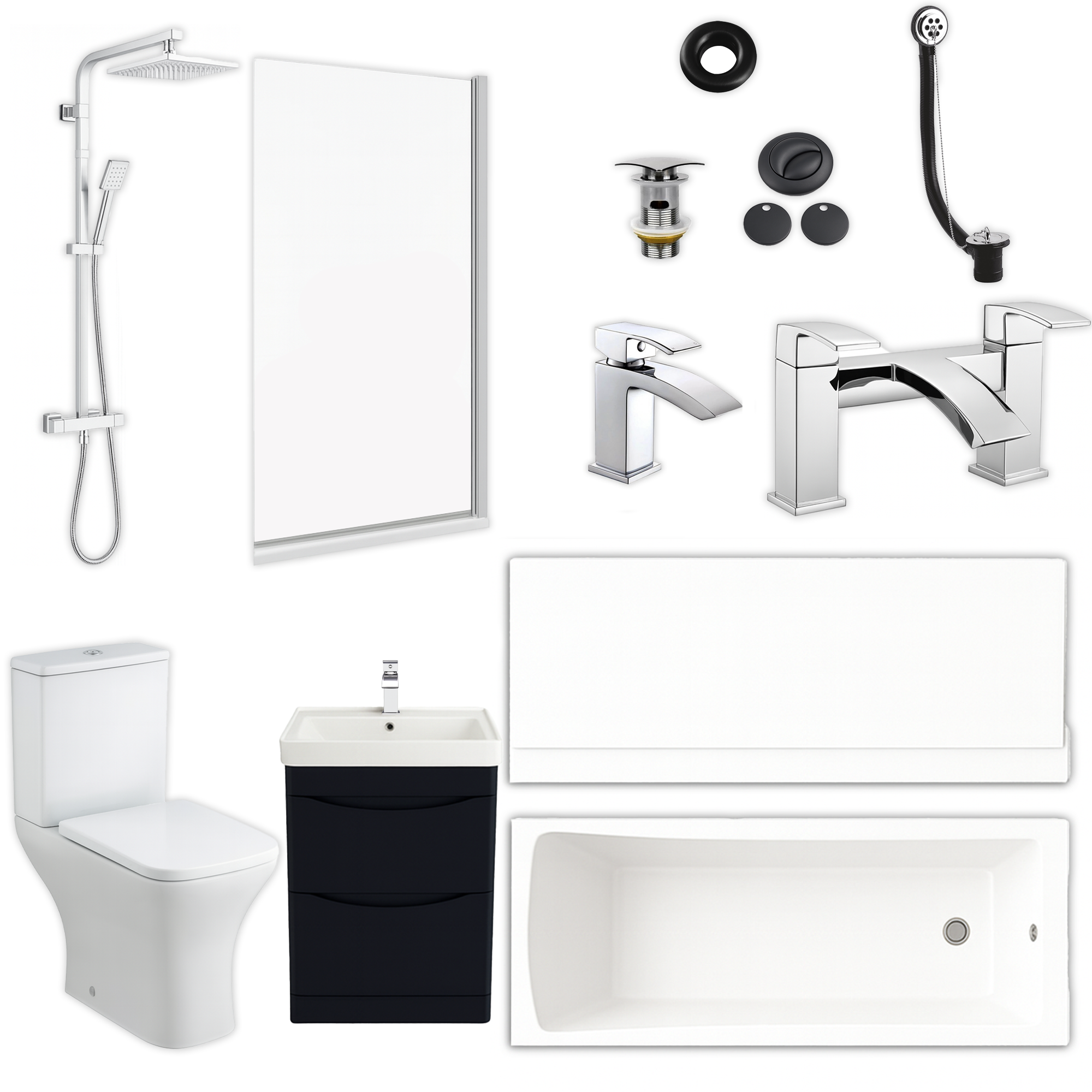 Arko Vista Complete Bathroom Suite -  Chrome