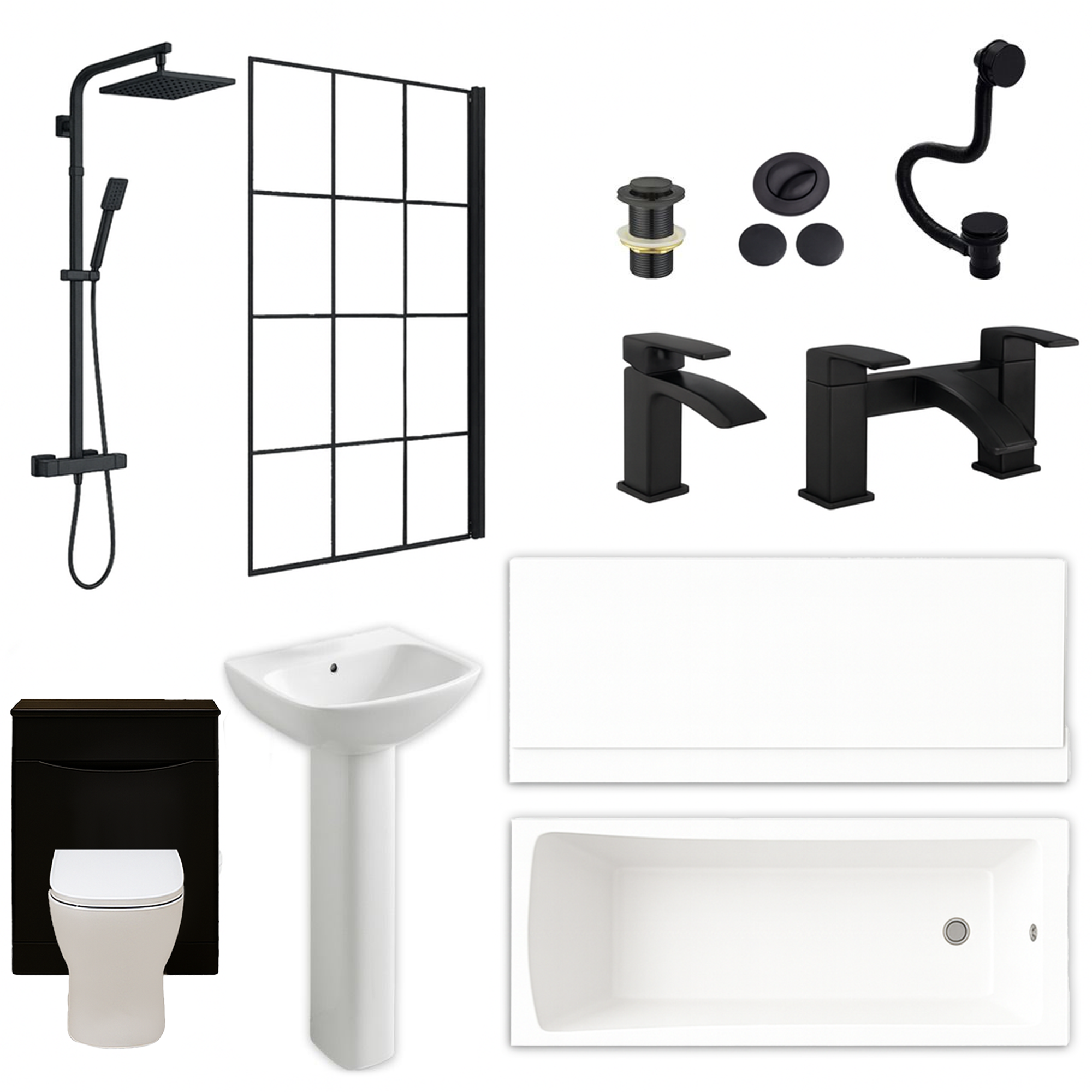 Arko Vista Complete Bathroom Suite -  Black