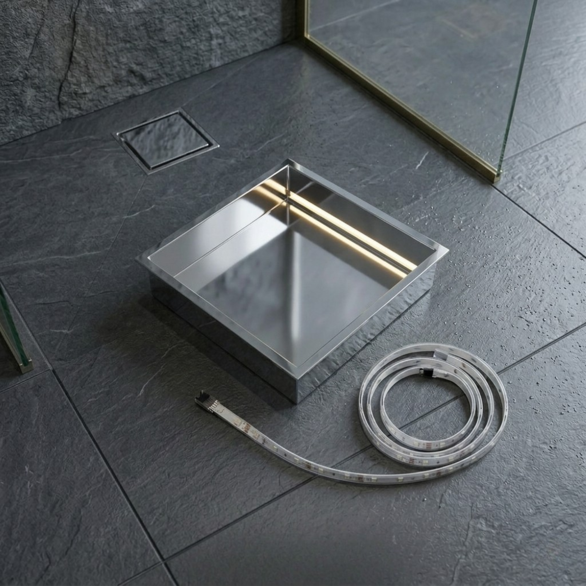 ARKO Shower Niche with LED Light Wall Insert, Bathroom Shower Storage Shelf, Chrome