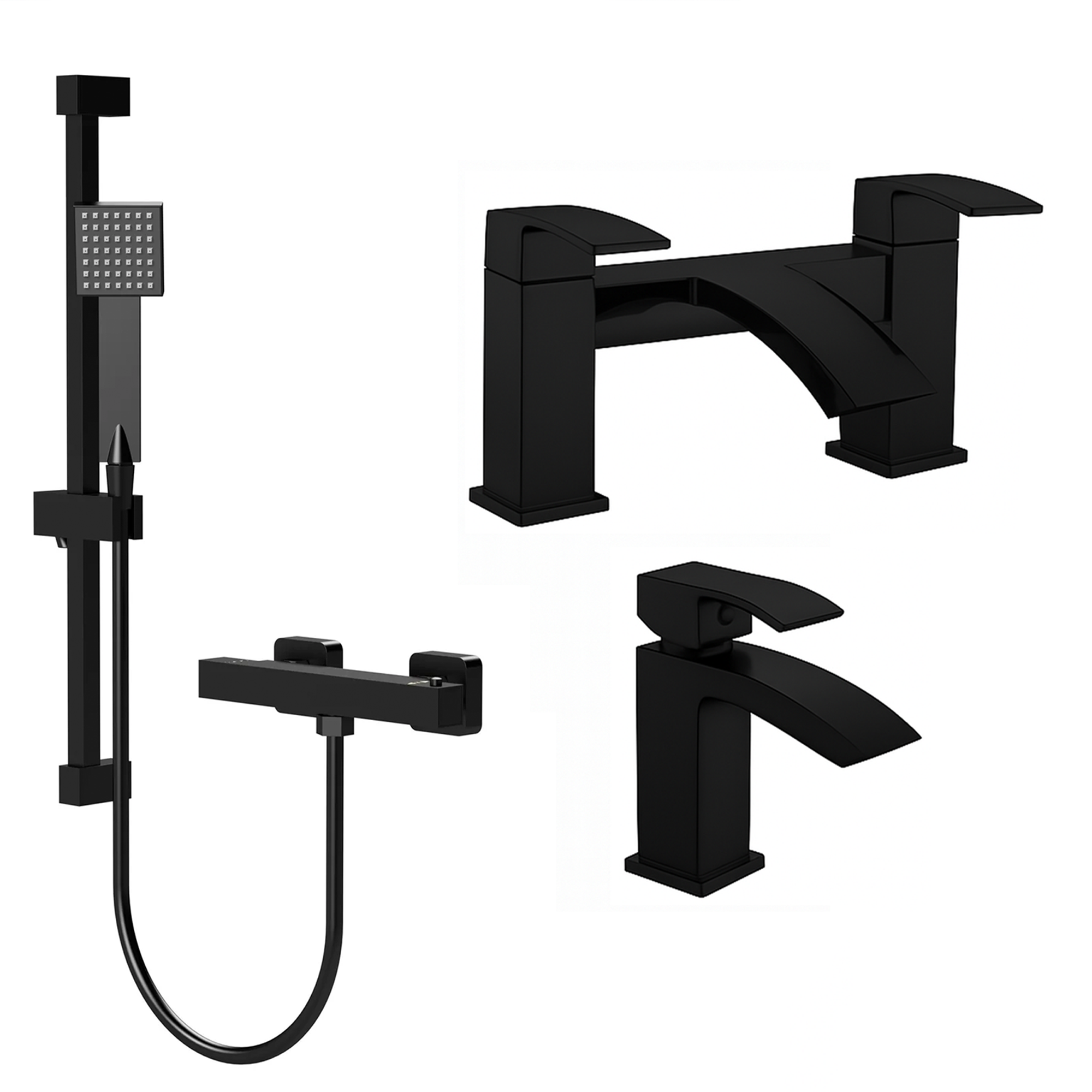 ARKO Vista Bath Filler & Hand Shower Set – Black