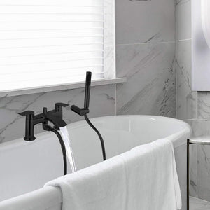 Capri Black Bath Shower Mixer Tap with Shower Kit