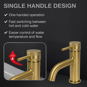 Round Mono Basin Mixer Tap – Brushed Brass Finish
