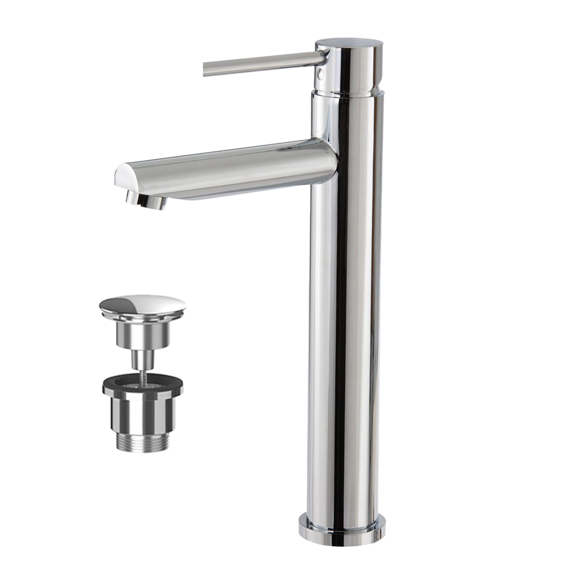 Premium Tall Chrome Basin Mixer Tap – Sleek Round Design