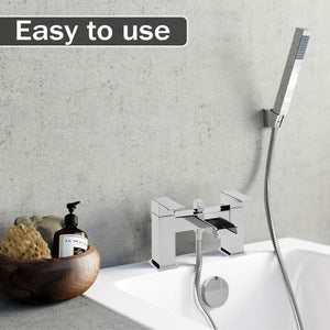 Waterfall Bath Shower Mixer Tap with Shower Kit – Chrome