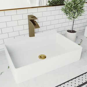 Vista Brass Square Basin Mixer Tap Brass