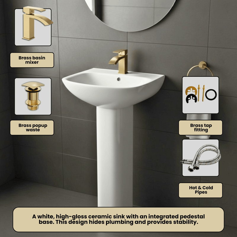 Arko Vista Complete Bathroom Suite -  Brass