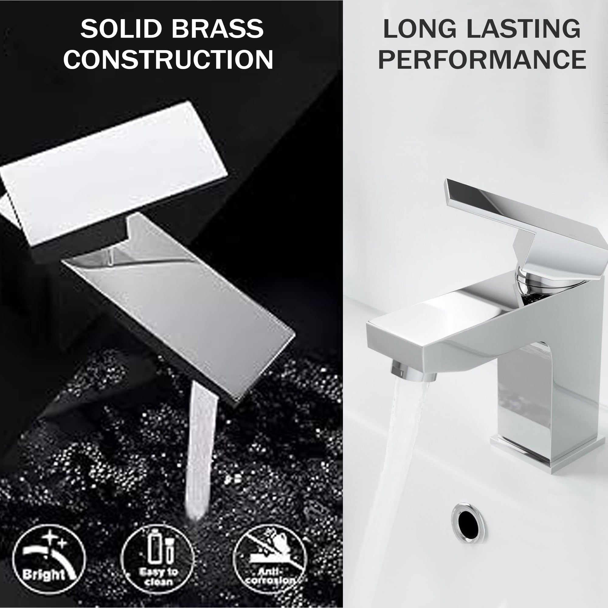 Arko Bathroom Waterfall Mixer Shower & Basin Mixer Tap Sets with Bath Shower Waste – Chrome