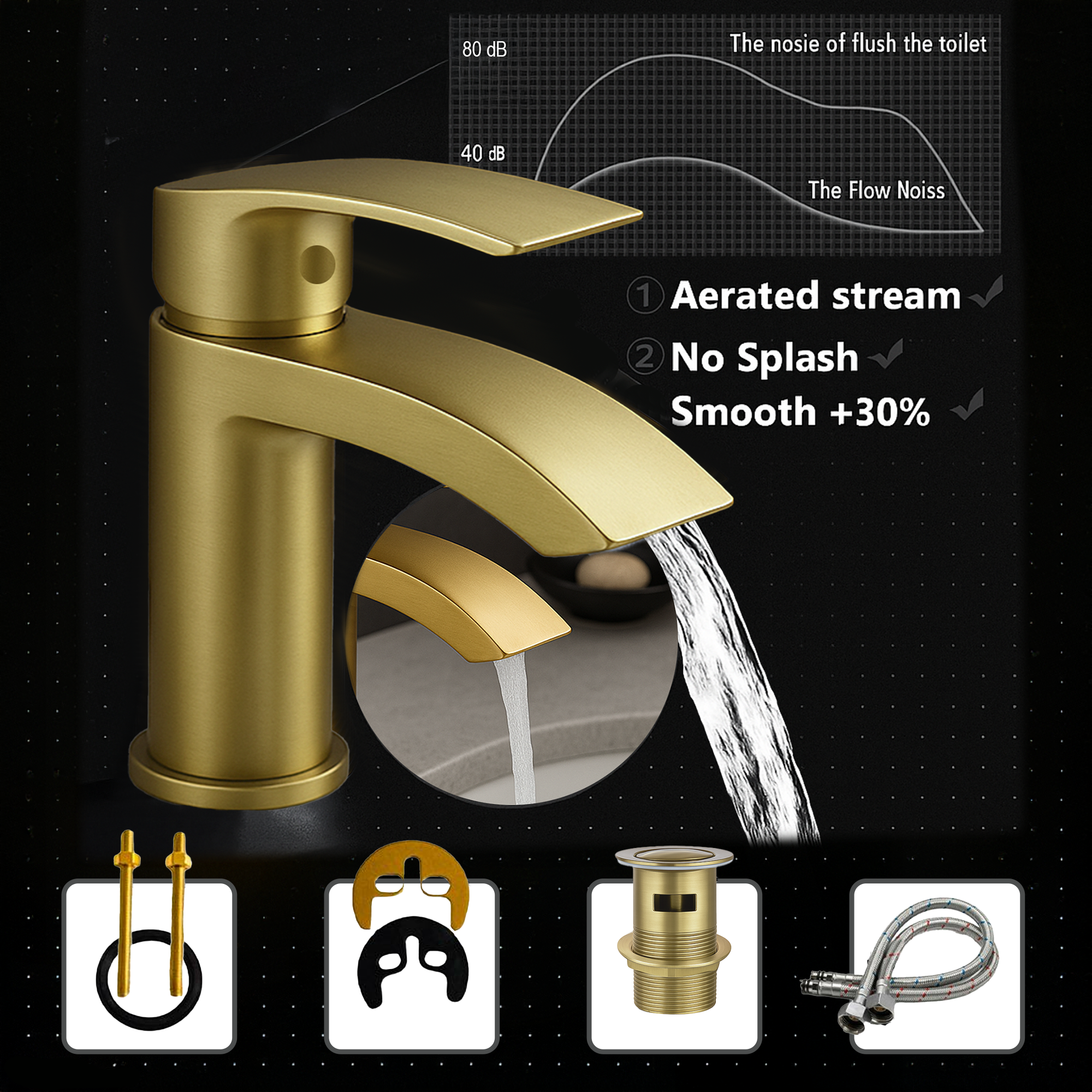 ARKO Capri Bath Filler & Hand Shower Set – Brass