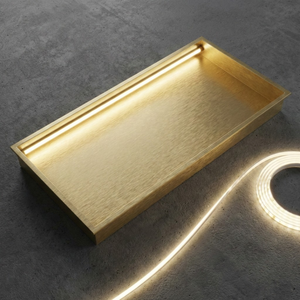 ARKO Shower Niche with LED Light Wall Insert, Bathroom Shower Storage Shelf, Brass