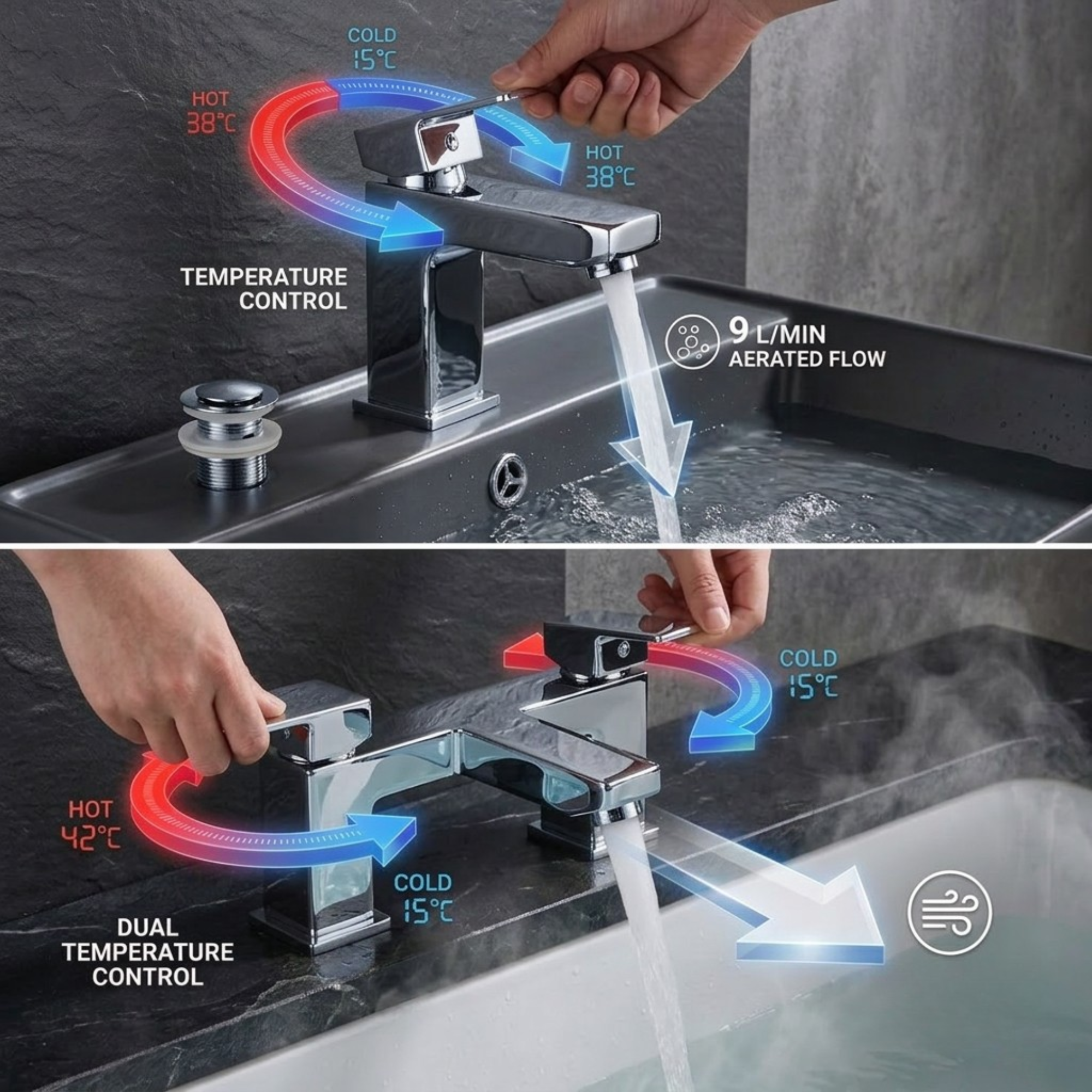 ARKO Verda Bath Filler & Mixer Shower Set – Chrome