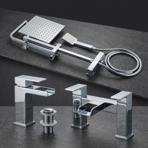 ARKO Waterfall Bath Filler & Mixer Shower Set – Chrome