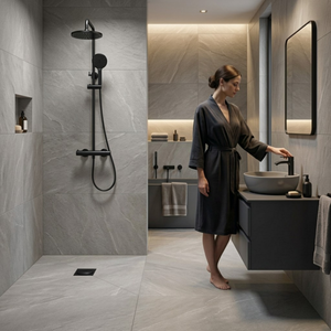 Arko Bathroom Capri Mixer Shower & Basin Mixer Tap Sets with Bath Shower Waste – Black