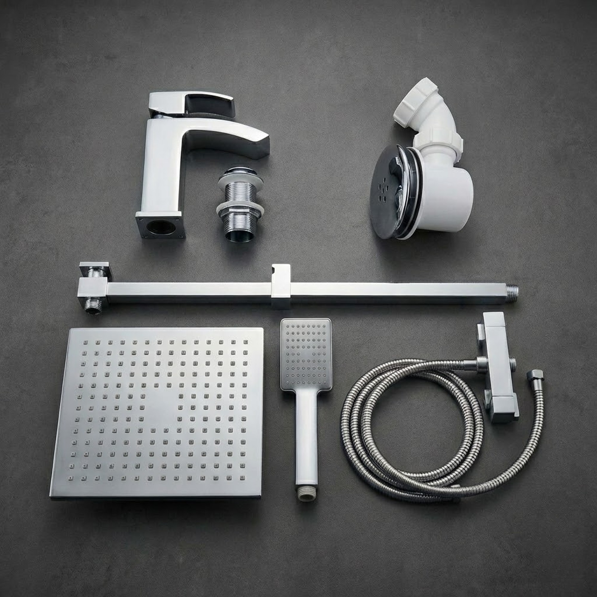 Arko Bathroom Vista Mixer Shower & Basin Mixer Tap Sets with Bath Shower Waste – Chrome