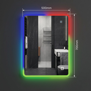 Arko Bathroom Mirror with RGB Lights 500x700mm - Wall Mounted Vanity Mirror