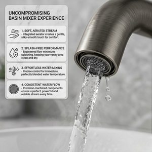 Arlo Round Tall Basin Mixer Tap Gunmetal