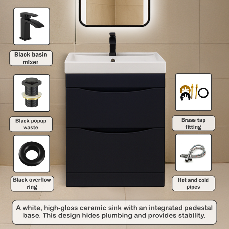 Arko Vista Complete Bathroom Suite -  Black