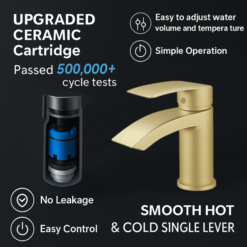 ARKO Capri Bath Shower & Basin Mixer Tap Set – Brass Finish