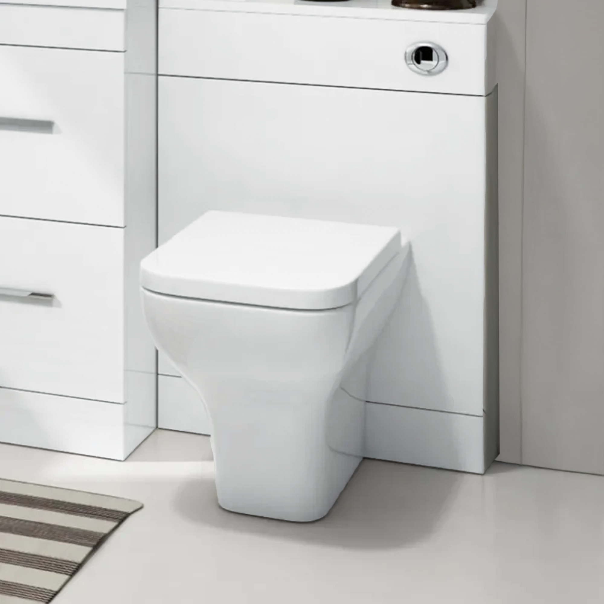 Arko 600mm Vanity Unit Bathroom Furniture Set with Basin, Concealed Toilet Pan & Soft-Close Seat – White