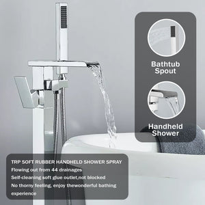 Floor-Mounted Freestanding Bath Shower Mixer – Chrome
