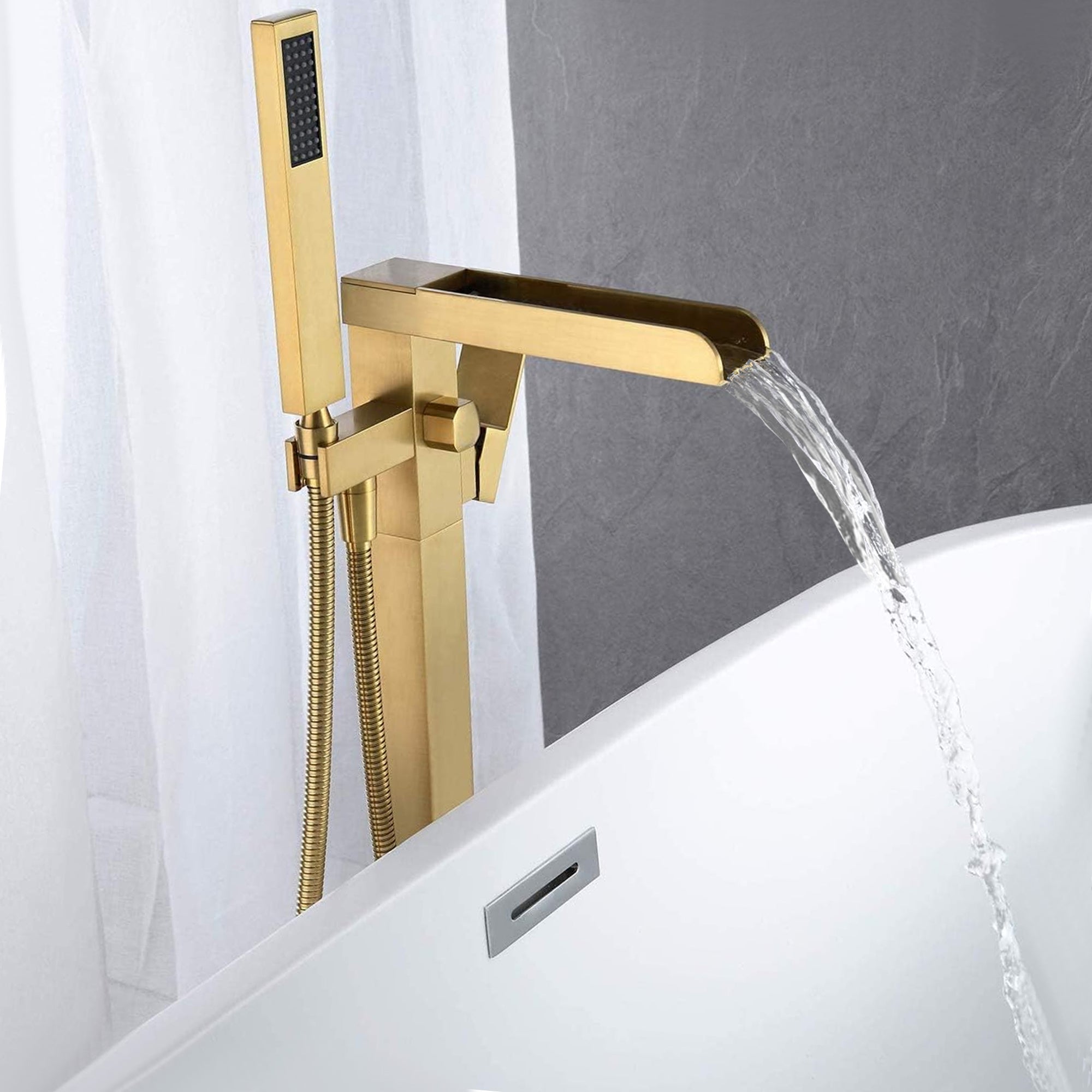 Floor Mounted Freestanding Bath Shower Mixer – Brass