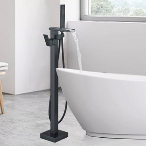 Floor Mounted Freestanding Bath Shower Mixer – Matte Black