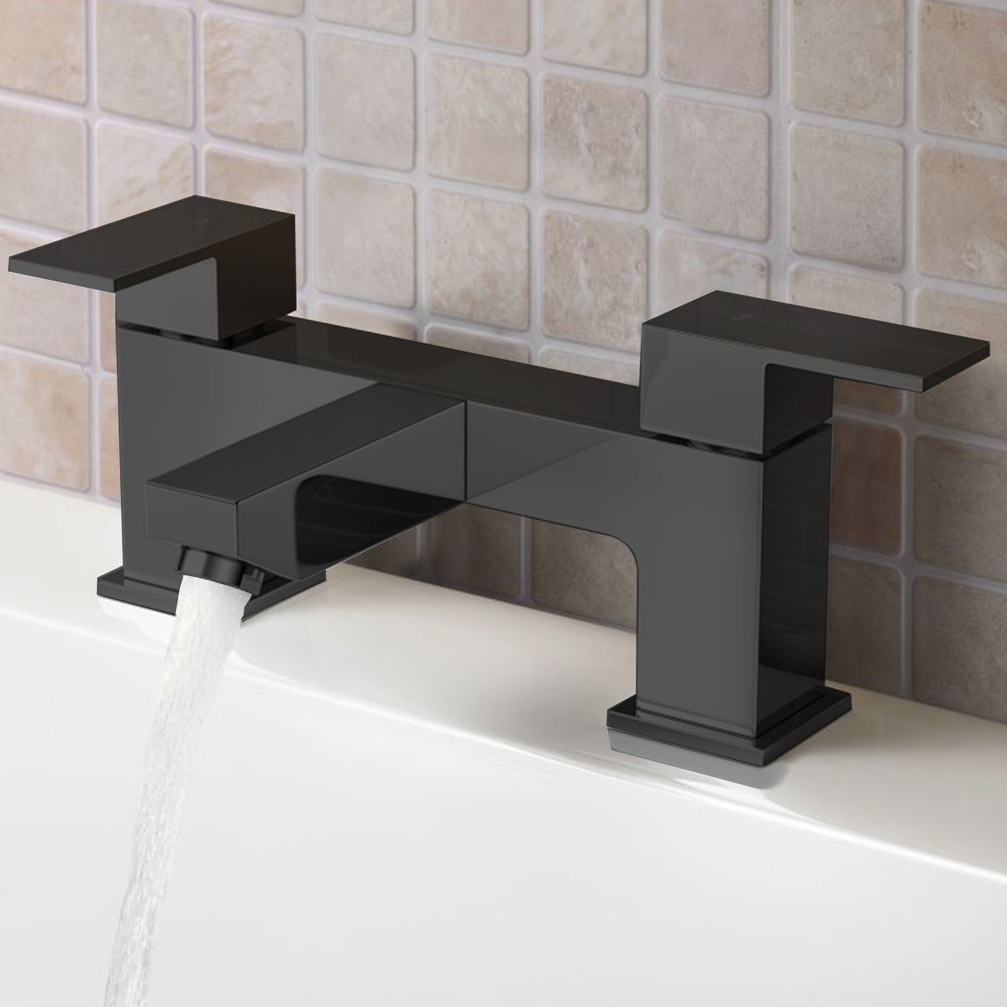 Verda Modern Bath Filler Tap – Black