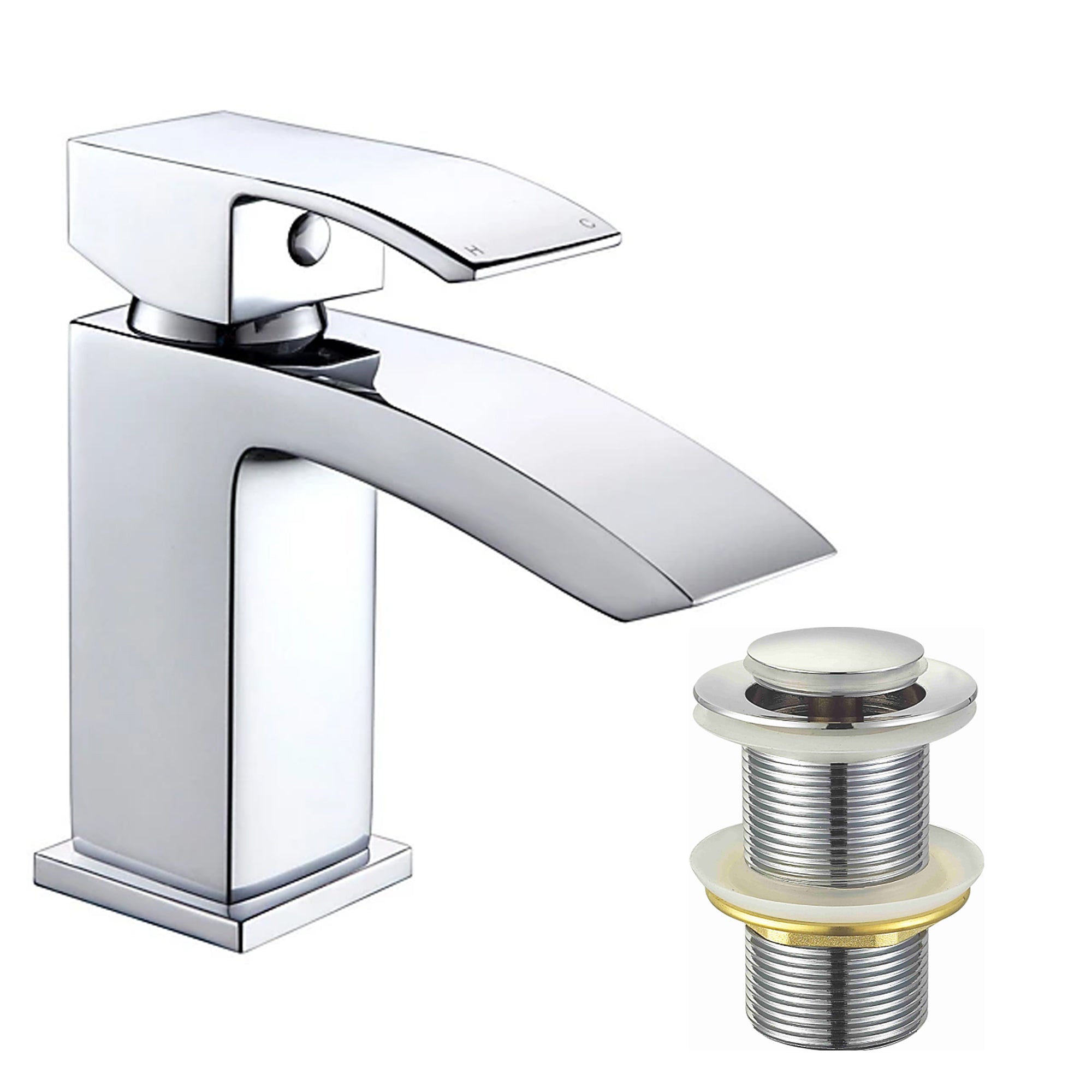 Vista Chrome Square Basin Mixer Tap