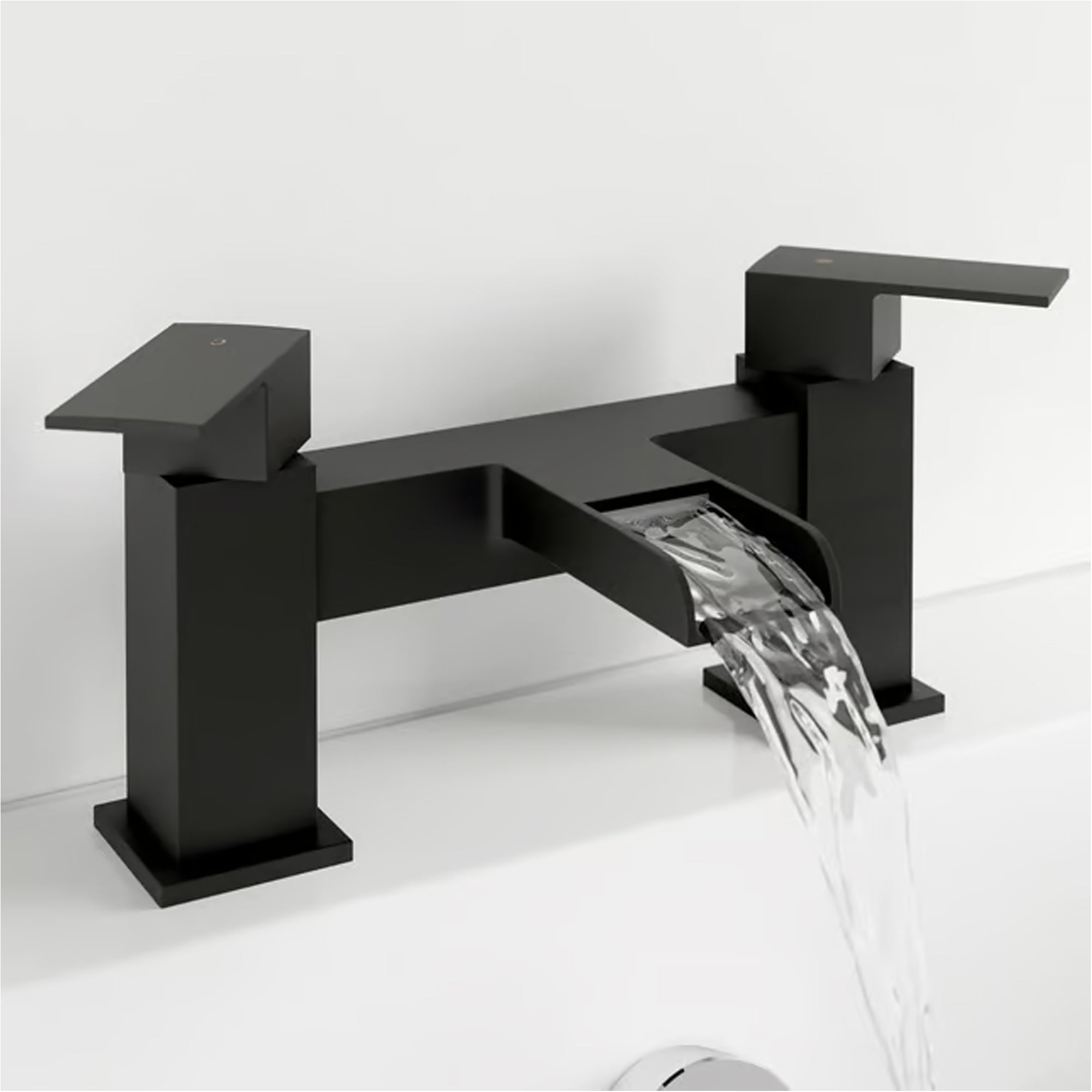 Waterfall Modern Bath Filler Taps- Black