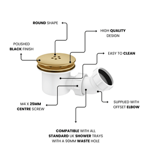 ARKO Round Concealed Thermostatic Shower Mixer 2 Dial Twin Head with Valve, Handset & Shower Waste – Brass