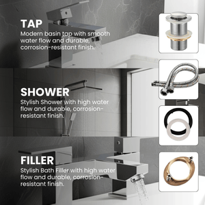 ARKO Verda Bath Filler & Mixer Shower Set – Chrome