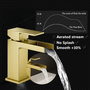 ARKO Waterfall Bath & Basin Mixer Tap Set – Brass Finish