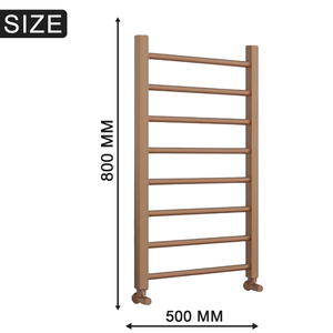 Arko Heated Towel Rail –Bronze– 500 x 800mm – Straight Bars